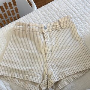 Universal Thread Cream Striped High Waist Shorts